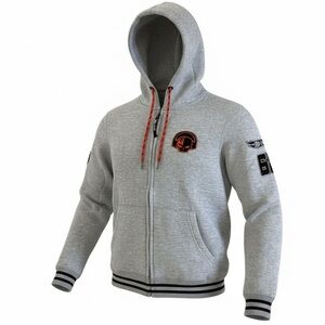 D73USA ROAD MEN ZIPPER HOODIE HEATHER GREY Size M Hot Wheels Full Zip Hoodie